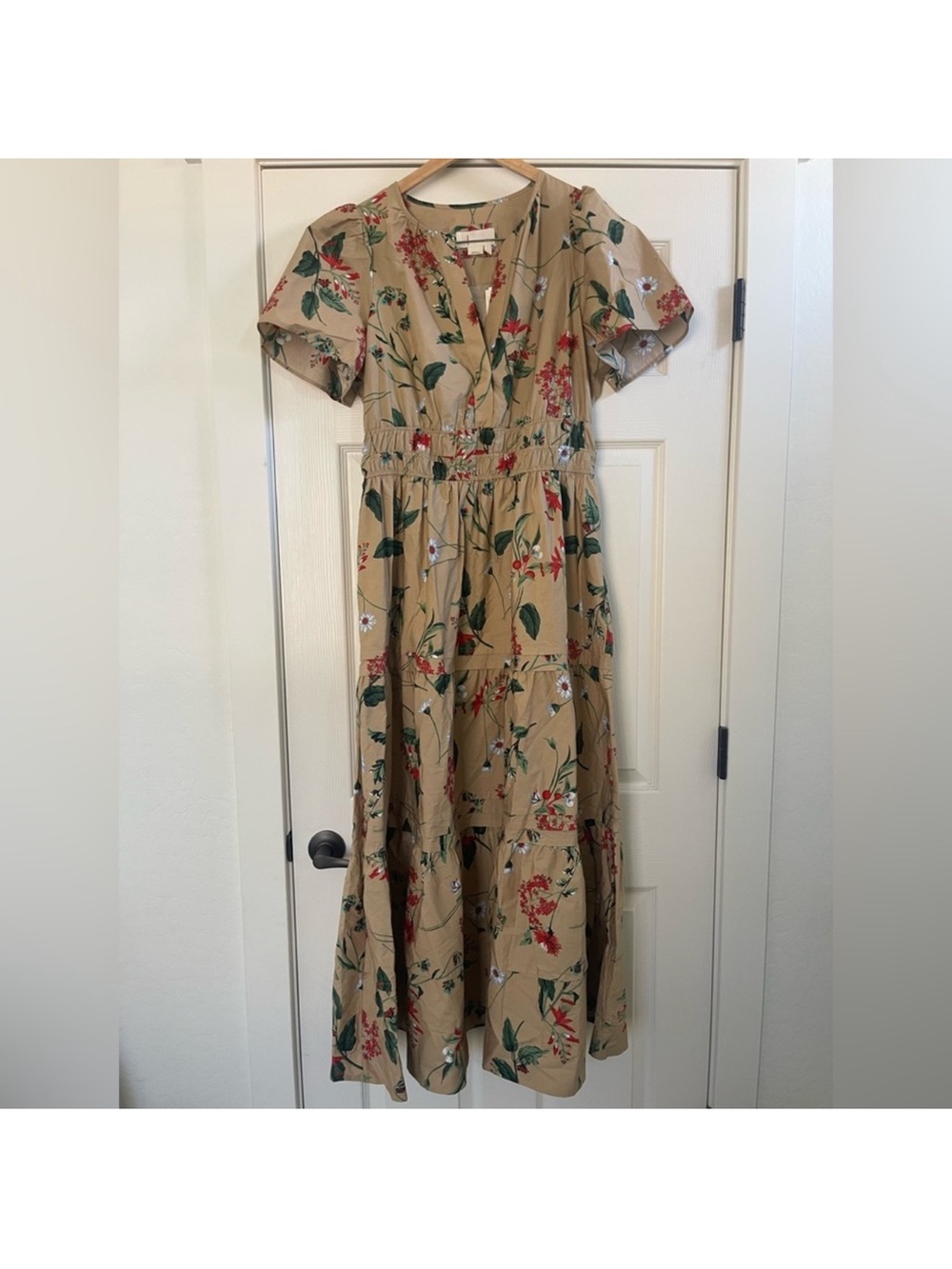 Anthropologie Maeve Somerset Floral Tiered Midi Dress - Picture 2 of 4